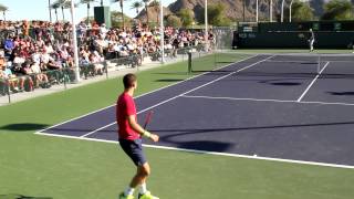 Grigor Dimitrov Practice 2017 BNP Paribas Open Indian Wells [upl. by Hsitirb]