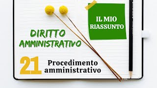 Diritto Amministrativo  Capitolo 21 procedimento amministrativo [upl. by Vilberg]