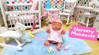 MINI REBORN NURSERY MAKEOVER FOR SILICONE BABY EMMA [upl. by Ahsiret]