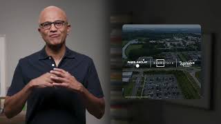 Microsoft Inspire  Cosmo Tech Decarbonized City  Satya Nadella Keynote [upl. by Ainattirb]