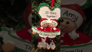 Personalized PJs Mixed Race Couple with Heart Wreath Christmas Ornament [upl. by Sheba]