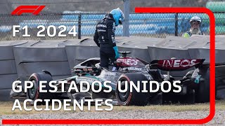 F1 2024  GP Estados Unidos CRASHES [upl. by Reffinej]