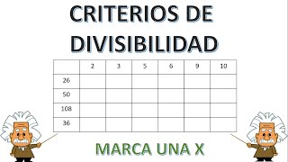 EJERCICIO DE CRITERIOS DE DIVISIBILIDAD divisibilidad [upl. by Augusta]