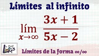 Limites al infinito  Ejercicio 1  La Prof Lina M3 [upl. by Ayotal]