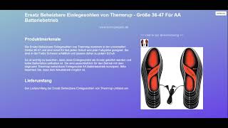 Ersatz Beheizbare Einlegesohlen von Thermrup  Größe 3647 Für AA Batteriebetrieb [upl. by Ssilb]