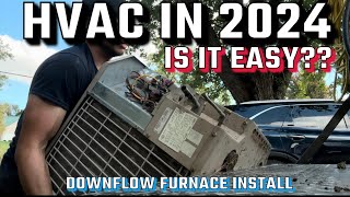 Is HVAC Easy Downflow Furnace Install [upl. by Arymas29]