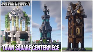 5 Minecraft Town Square Centerpiece Builds [upl. by Myk]