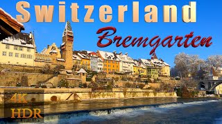 The Town Bremgarten is a Pearl on the Reuss river Switzerland 🇨🇭Walk on the Promenade [upl. by Marino]