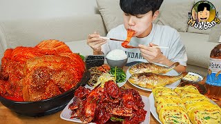 ASMR MUKBANG 집밥 직접 만든 김치찌개 양념 게장 생선구이 먹방 Marinated Raw Crabs Korean Home Meal EATING REAL SOUND [upl. by Leamaj243]