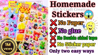 How to make stickers ❌without paper ❌without glue ❌without double sided tape without sticker paper 😱 [upl. by Assirek]