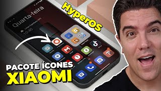 BAIXE AGORA só a XIAOMI tem ISSO  novos PACOTES de ÍCONES MIUI e HyperOS [upl. by Hallutama]