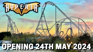 HYPERIA Opening Date Confirmed Thorpe Park NEW 2024 Roller Coaster [upl. by Eartha]