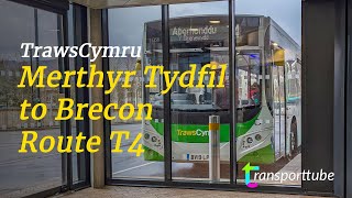 Merthyr Tydfil to Brecon • TrawsCymru Stagecoach South Wales T4 • Realtime [upl. by Hugibert233]