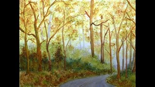 Aquarelle  comment peindre facilement une forêt à lautomne [upl. by Ardnaik]