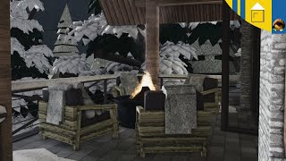 Bloxburg speedbuild Rustic Family Vacation Chalet  Part three [upl. by Hterag]