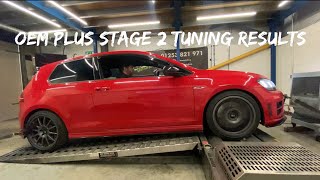 OEM STAGE 2 MK7 GOLF R REMAPPING RESULTS WITH OVER RUN [upl. by Nirel73]