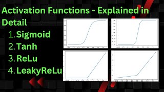 Activation FunctionsPart2  Sigmoid  Tanh  ReLu  LeakyReLu Explained in detail [upl. by Lednahs911]