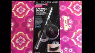 Maybelline lasting drama gel eyeliner review ➕ demo  first impression [upl. by Ruthven891]