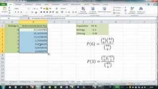 Excel  6 aus 49  Gewinnchance berechnen  Funktion HYPGEOMVERT [upl. by Aiuqram]