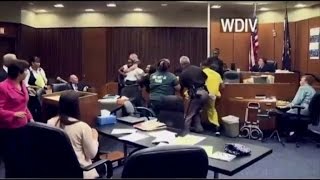 Father Attacks His 3YearOld Daughters Killer in Courtroom Brawl [upl. by Notnyw]