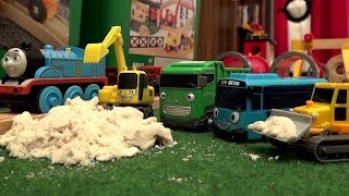 Spielzeug Baustelle Bagger Raupe Kinderfilm Tayo der kleine Bus Brio Eisenbahn für Kinder Deutsch [upl. by Berkly842]