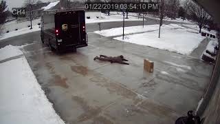 UPS Delivery Guy vs Icy Driveway [upl. by Eessej]