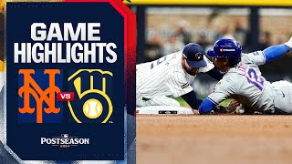 Mets vs Brewers NL Wild Card Game 3 Highlights 10324  MLB Highlights [upl. by Margarethe]