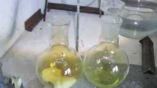 HNO3 distillation from KNO3  conc H2SO4 [upl. by Elauqsap]