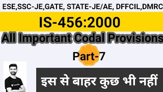 IS 456 2000 CODE SUMMARY PART 7  IMPORTANT CODAL PROVISIONS  RCC IS CODE [upl. by Desimone]