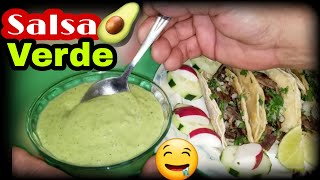 Salsa verde de aguacate para tacos y carne  Salsa de aguacate mexicana [upl. by Larena]