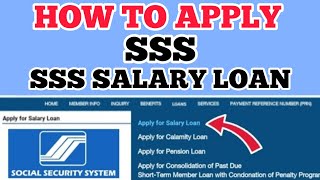 SSS SALARY LOAN  HOW TO APPLY SSS SALARY LOAN  SSS SALARY LOAN ONLINE sssloan sssonline sss [upl. by Hgielyk]