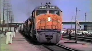 Rare Union Pacific DDA40X 6902 Centennial hauling freight 1984 [upl. by Aralc]