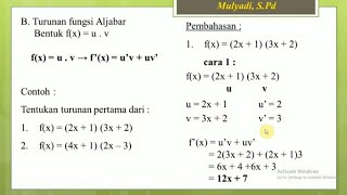 Turunan fungsi aljabar part2 matematika kelas 12 [upl. by Petracca966]