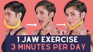 ONE JAW EXERCISE for THREE MINUTES per day to get a FIRM FACE [upl. by Sivrat]