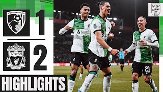 HIGHLIGHTS Gakpo goal amp Nunez STUNNER in Carabao Cup  Bournemouth 12 Liverpool [upl. by Ahseina]