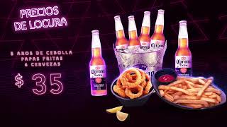 ¡Qué chimba Cerveza papas fritas aros de cebolla [upl. by Oremodlab]