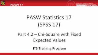 42 Chi Square with Fixed Expected Values PASW SPSS Statistics v17 video [upl. by Melas673]