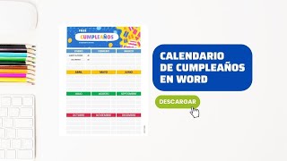 Plantilla de Calendario de Cumpleaños en Word GRATIS [upl. by Noj260]