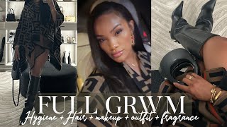 FULL GRWM GIRLS NIGHT OUT MAKEUP  HAIR WASH amp STYLE  OUTFIT  FRAGRANCE ALLYIAHSFACE GRWM [upl. by Macnair]