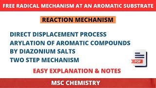 Free Radical Mechanism at an Aromatic Substrate Arylation of Aromatic Compounds by Diazonium salts [upl. by Neehcas621]