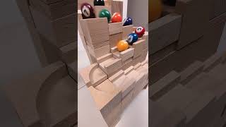 marble Run Race ASMR 179 Wooden Wave Course Colorful Marbles marblerun marblerunrace asmr [upl. by Nawak]