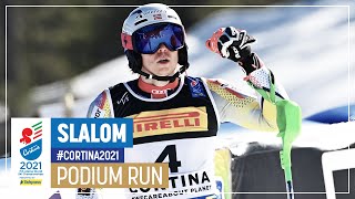 Henrik Kristoffersen  Bronze  Men’s Slalom  2021 FIS World Alpine Ski Championships [upl. by Hnamik686]