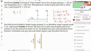 menghitung besar medan magnetik di titik P1 akibat kawat lurus berarus listrik [upl. by Shutz]