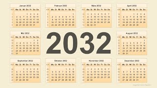 Kalender 2032 [upl. by Lemmie140]