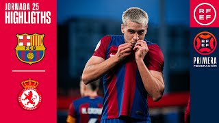 Resumen PrimeraFederación  FC Barcelona Atlètic 40 CyD Leonesa  Jornada 25 Grupo 1 [upl. by Lac]