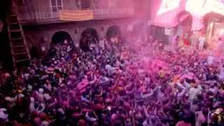 Holi Festival 2014  Banke Bihari temple  Vrindavan [upl. by Beverley]