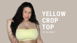 Yellow Crop Top Try On [upl. by Oiznun]