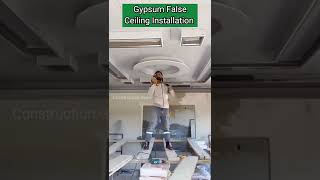 Gypsum False Ceiling Installation construction shorts interiordesign [upl. by Allys]