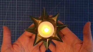 Origami Stern Teelichthalter falten  Basteln für Weihnachten Papier  Tealight Holders  Windlicht [upl. by Jeroma]