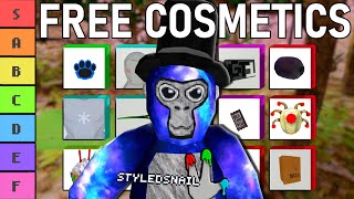 I RANKED Every FREE Gorilla Tag Cosmetic [upl. by Nalyac]